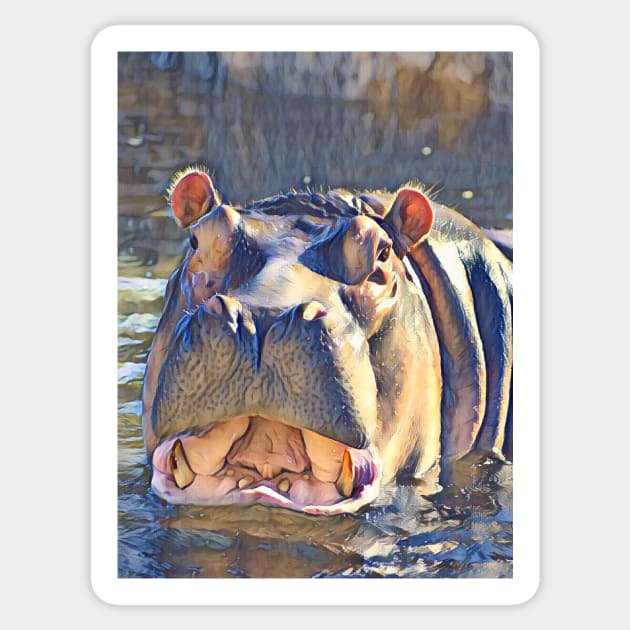 Hippo Sticker by Sharonzoolady